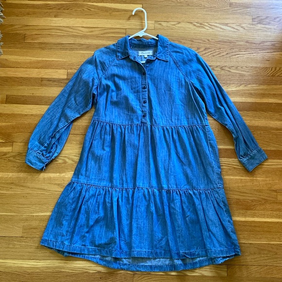Madewell tiered denim shirtdress - Picture 2 of 9